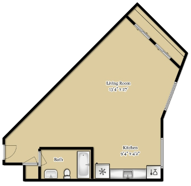 Casa Serena Apartments in Fremont, California Studio Floor Plan